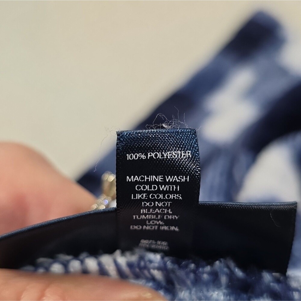 PJ Essentials Women's Fleece Plaid Pajama Pants M Blue/White Drawstring - Picture 5 of 7